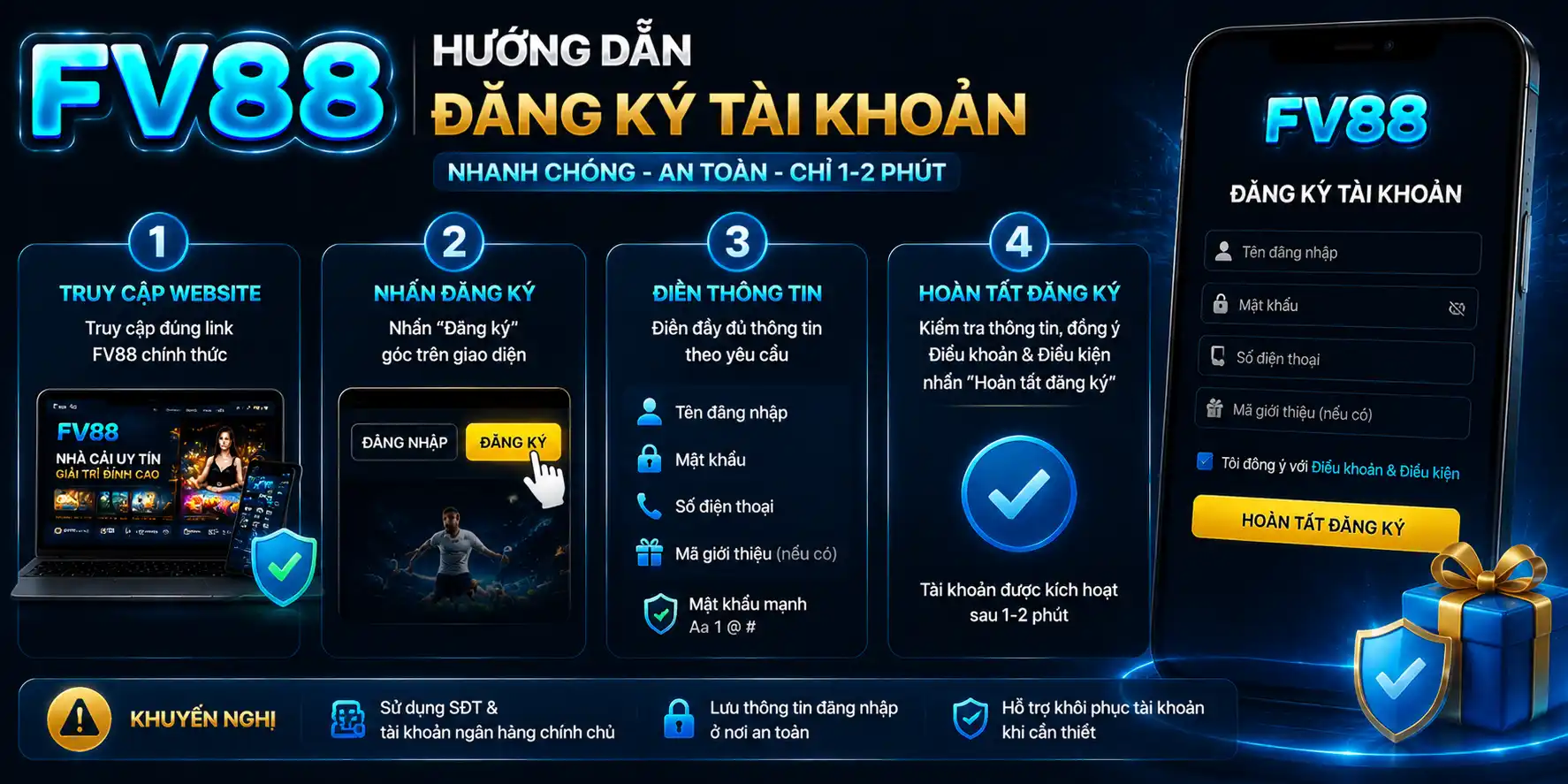 FV88 8 Hướng dẫn đăng ký tài khoản FV88